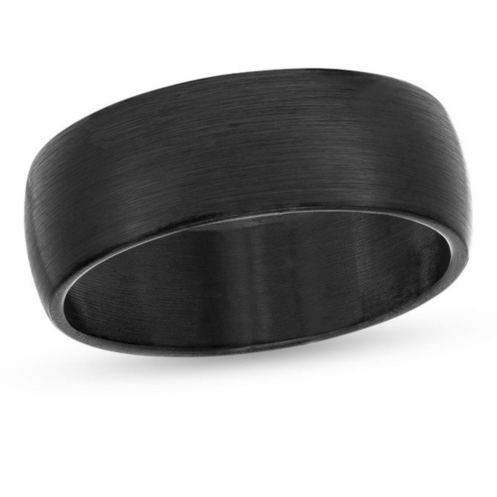 PREMIUM 8MM Black Tungsten Ring w/ box brand new brushed satin